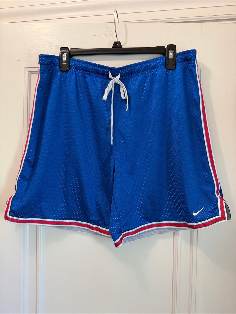 Nike Women’s Royal Blue Mesh Athletic Shorts with Red & White Trim